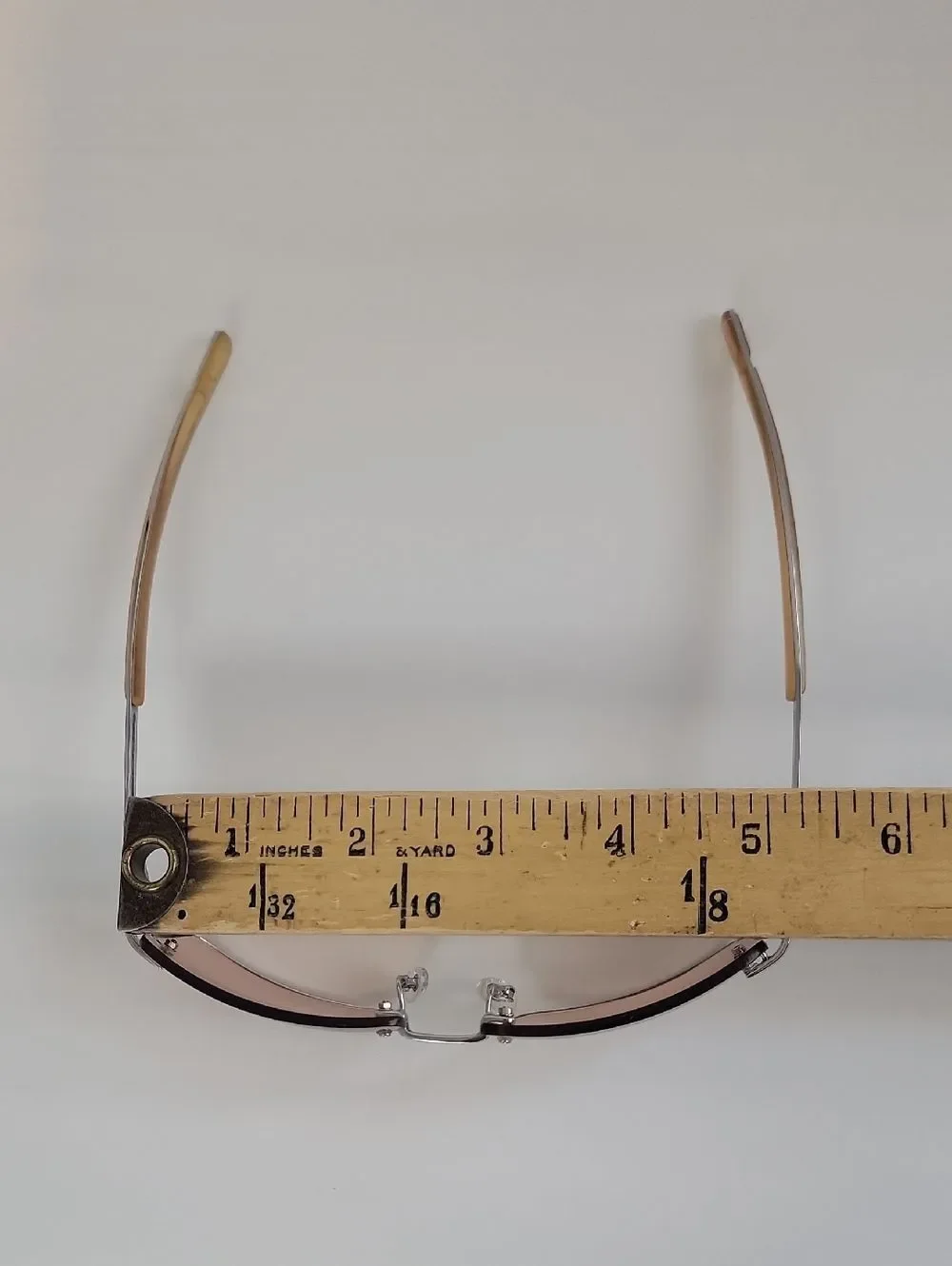 Rimless Rectangular Sunglasses with Light Brown Lenses No Brand